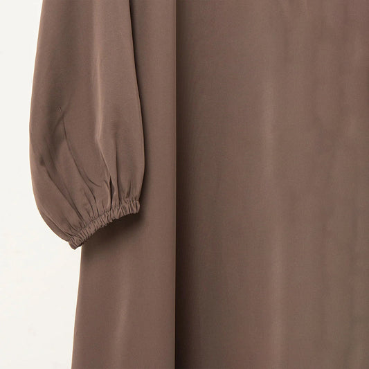 Kids Front Closed Abaya Brown