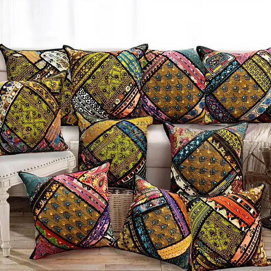 Handmade Ajrak Square Cushion