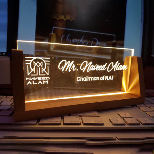 Custom Office Desk Plate with LED Light | GT008