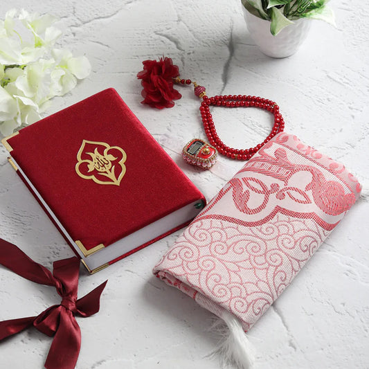 Turkish Quran Gift Set - Maroon - 4 items