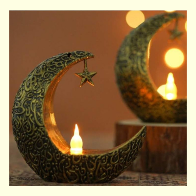 Moon and star shaped candle lantern