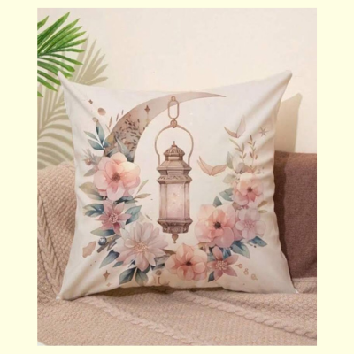 Moon and lamp pattern cushion cover