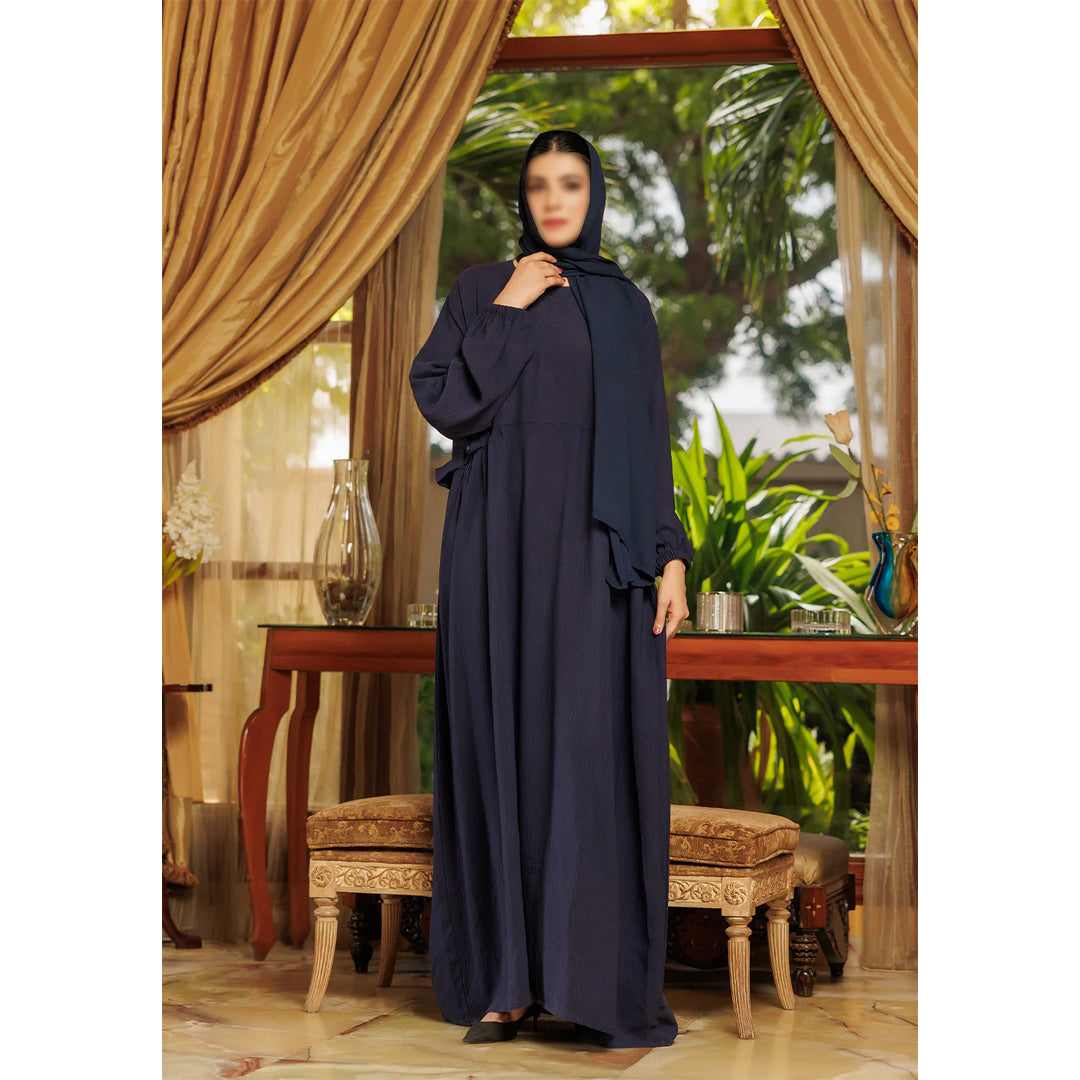 Loop Button Blue Abaya