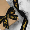 Eid Mubarak Printed Ribbon – Premium Black & Gold Gift Wrap Ribbon