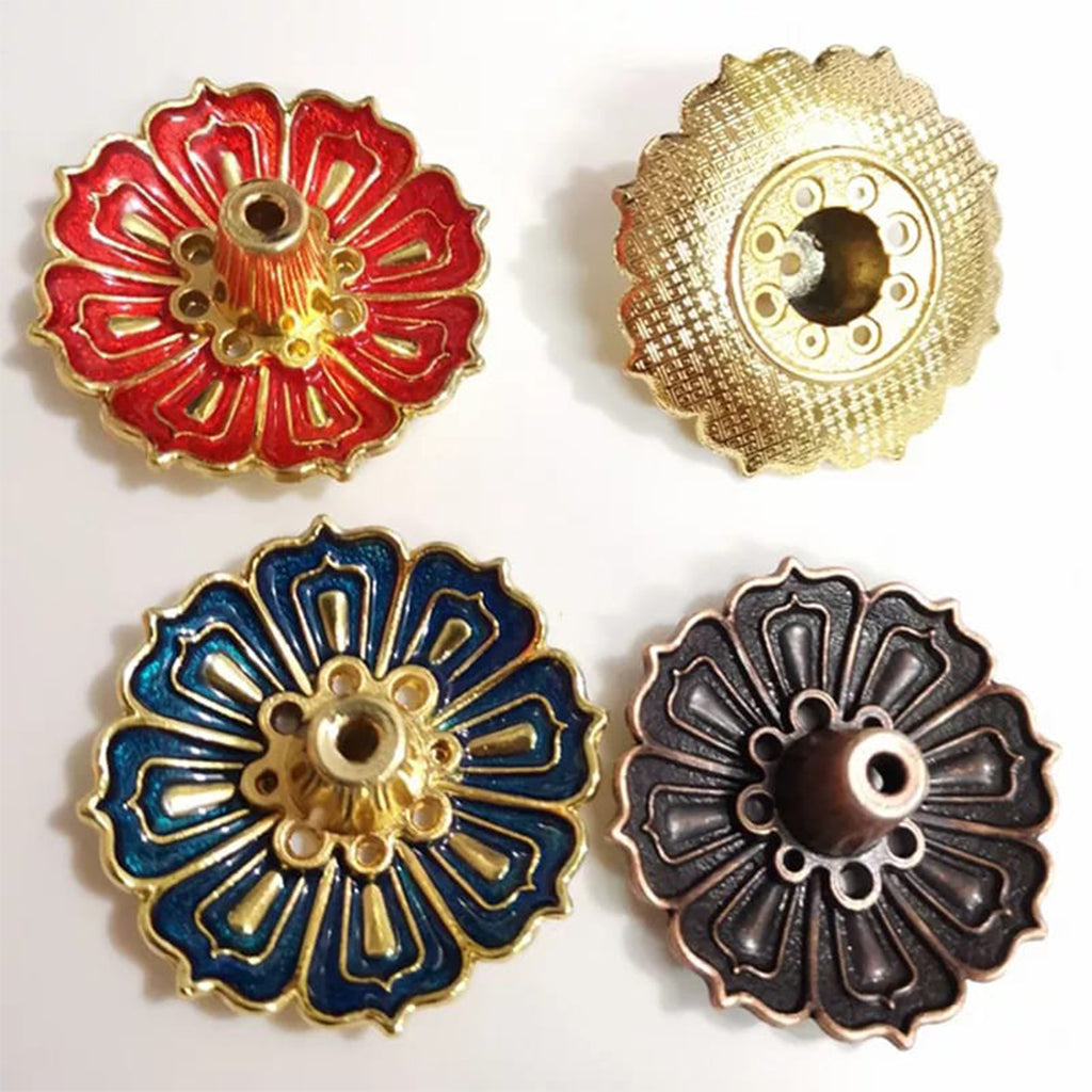 9-Hole Copper Agarbatti Stand Incense Burner Portable Holder