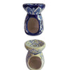 Blue Pottery Decorative Oil Burner Wax Melter Tealight Holder
