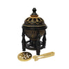 Charcoal Incense Burner - Bakhoor Burner Oud Frankincense Resin Burner - Lavish 4 Pillar Black