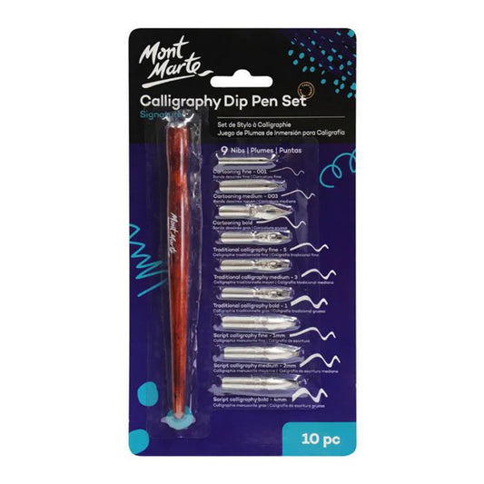 Mont Marte Signature Calligraphy Dip Pen Set of 10 Piece