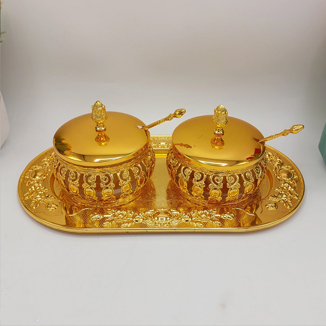Royal Golden Sugar Pot Set