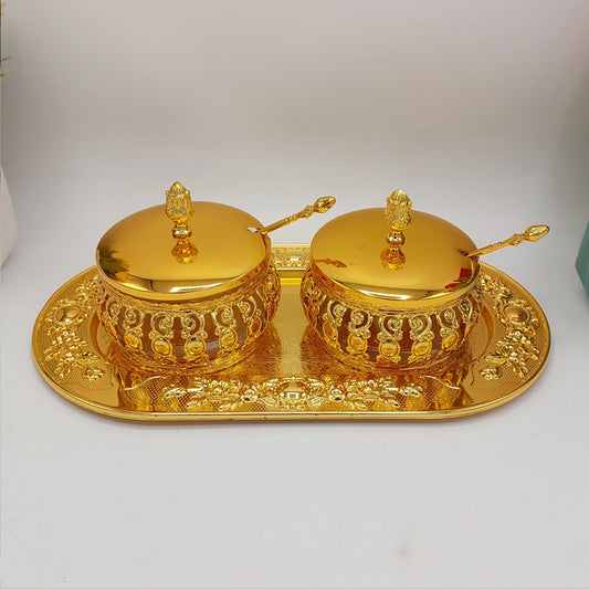 Royal Golden Sugar Pot Set