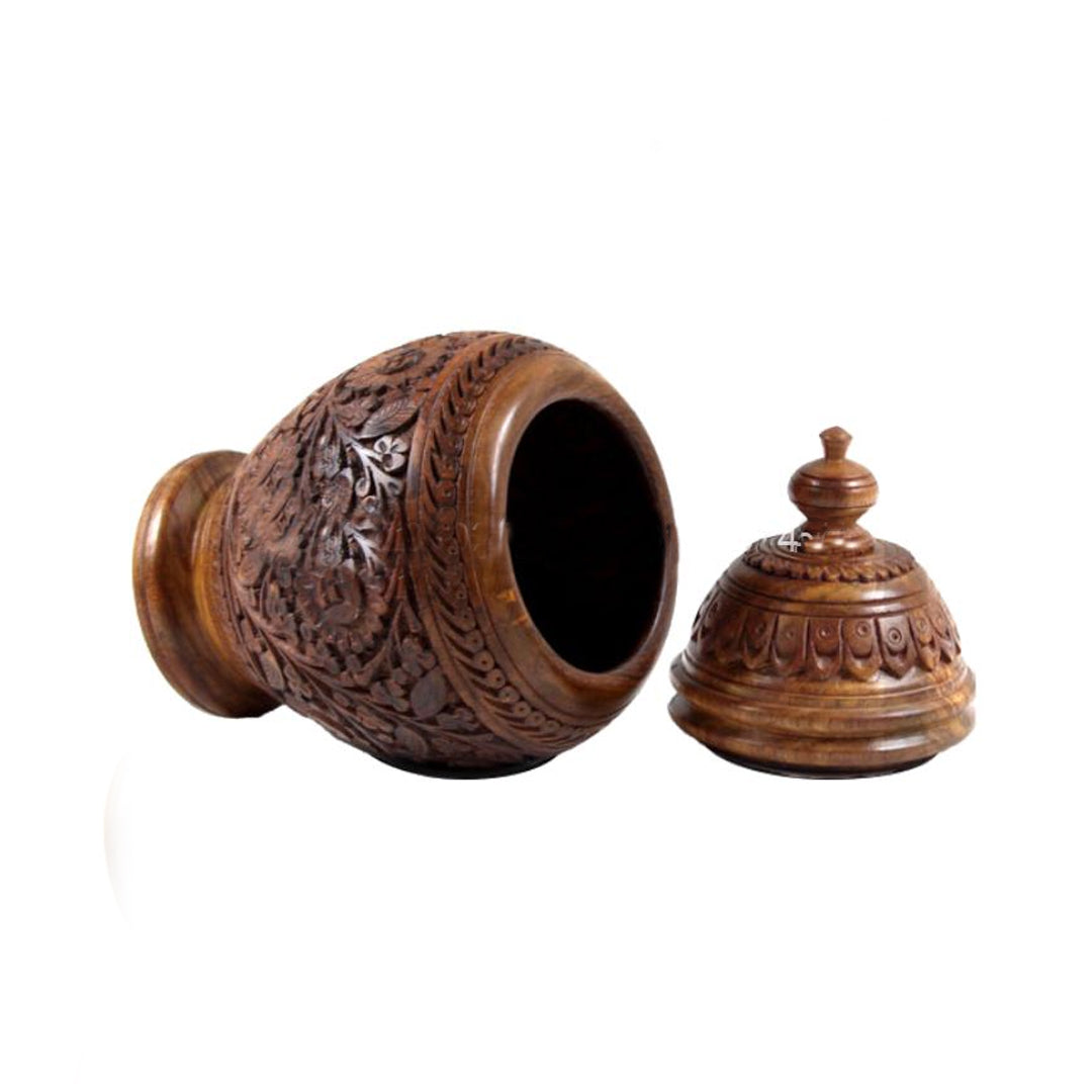 Hand Carved Wooden jar