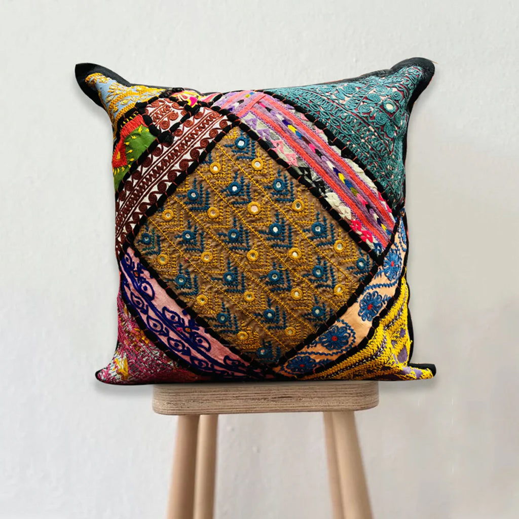 HandmadeAjrakSquareCushion