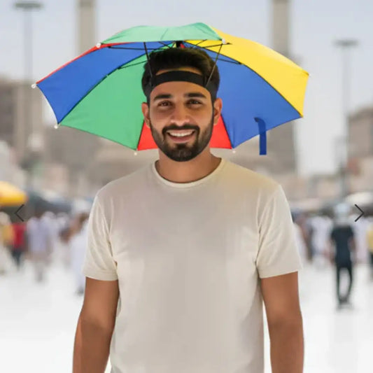 Head Umbrella for Adults & Kids Hands-Free Adjustable Sun & Rain Protection