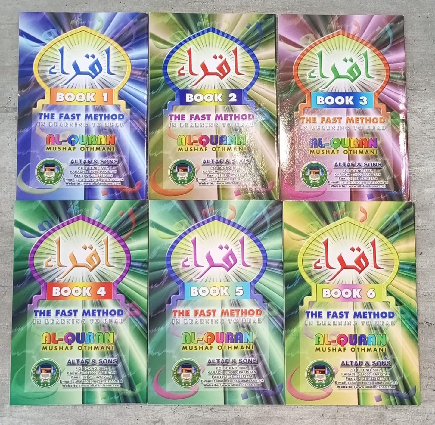 Complete Iqra set (The Fast Method In Learning To Read AL-QURAN MUSHAF OTHMANI)