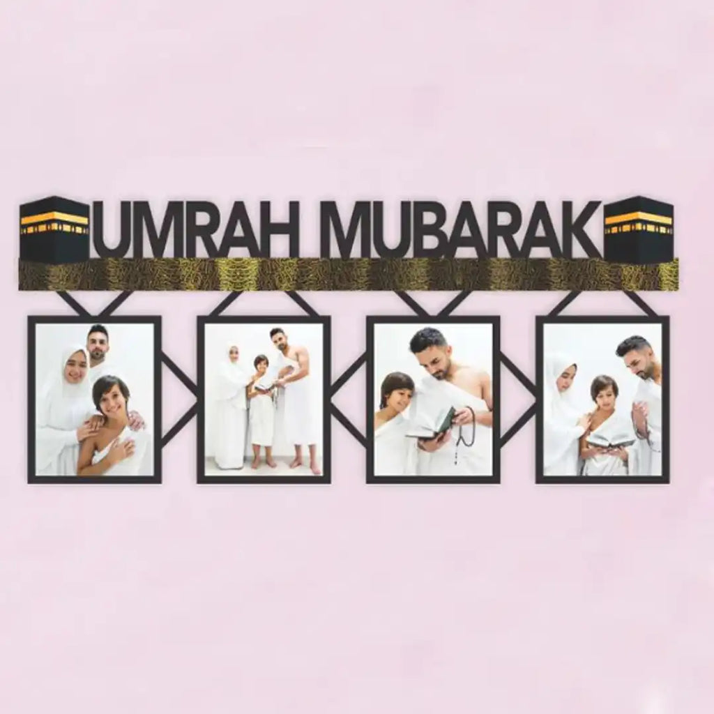 Umrah Mubarak Wall Frame Customized with Your Images