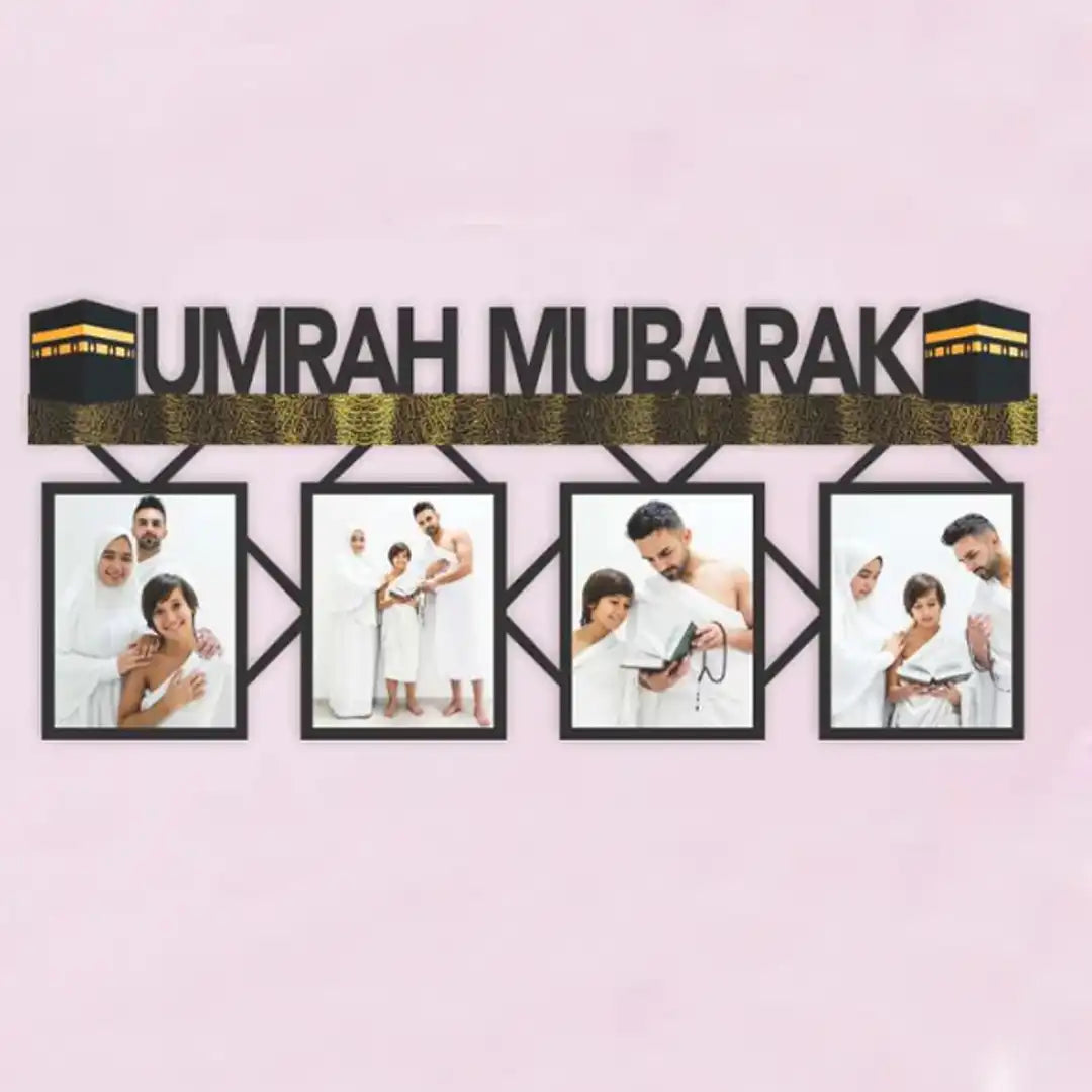 Umrah Mubarak Wall Frame Customized with Your Images