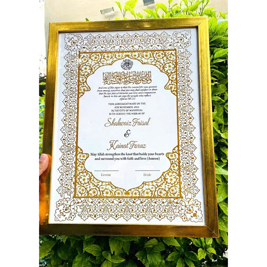 The Luxury Nikah Certificate with Golden Attractive Design | NC-168