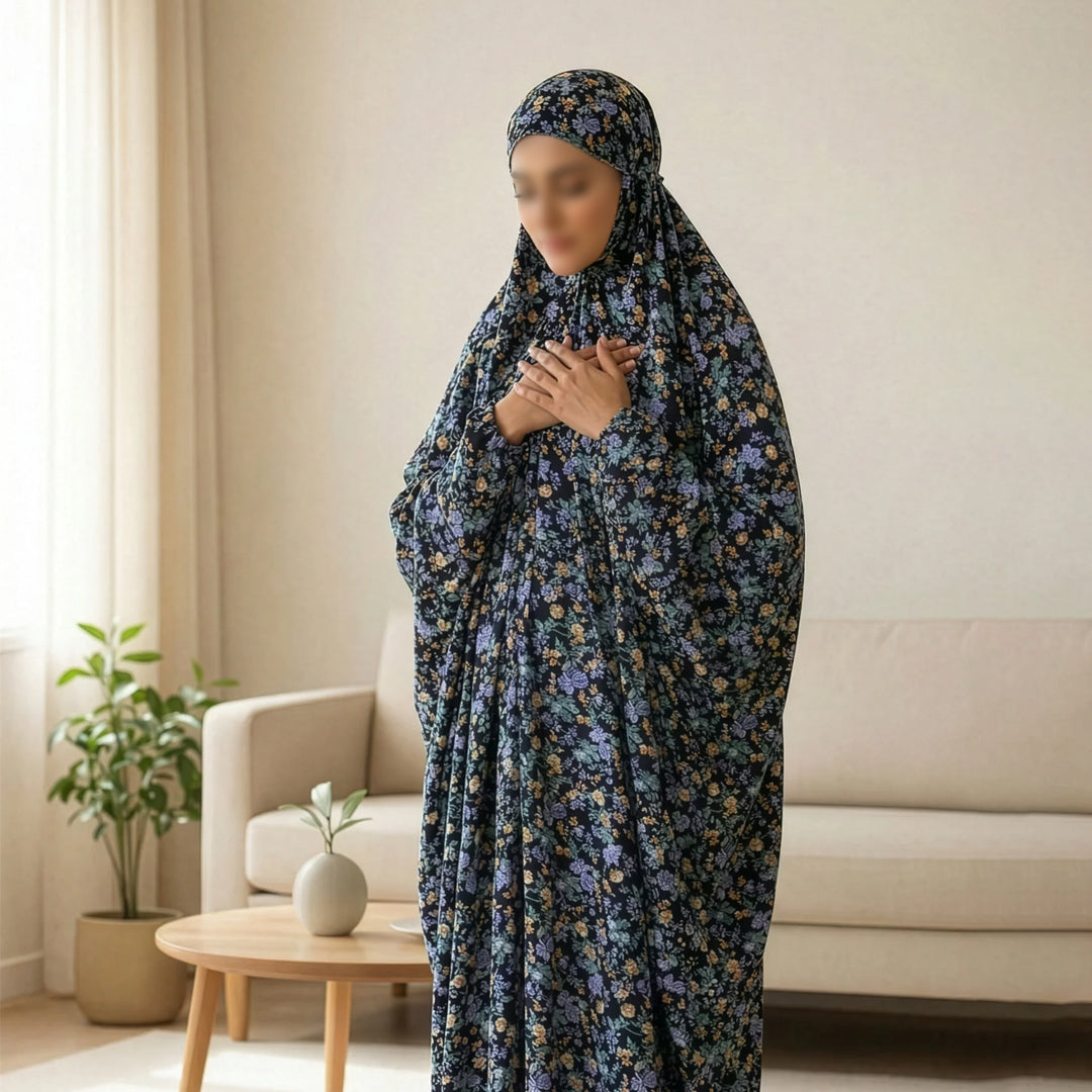 Printed Namaz Chadar - Black